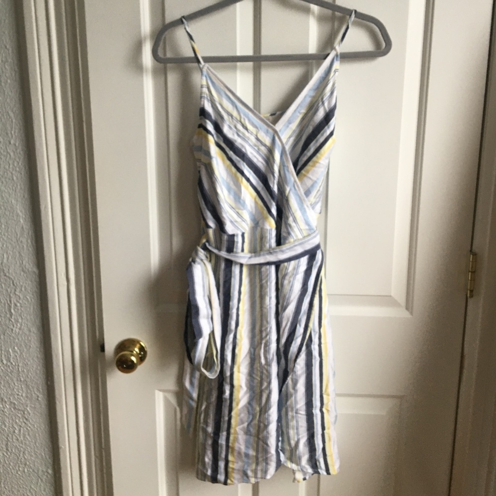 Loft Striped Wrap Dress